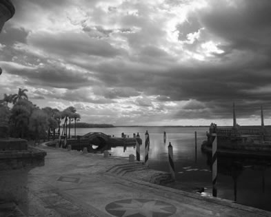 Black and White Photograph Vizcaya Barge