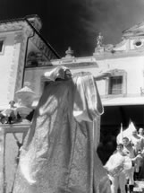 Black and White Photograph Vizcaya Renaissance Festival Triptych Left