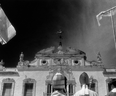 Black and White Photograph Vizcaya Renaissance Festival Flags